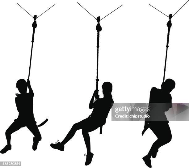 ilustraciones, imágenes clip art, dibujos animados e iconos de stock de cable de tirolina - polea