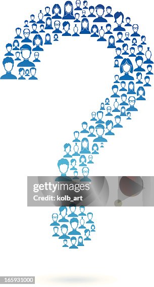 Blue Question Face Ombre Blue Question Mark Made Of Various White Faces High-Res Vector ...