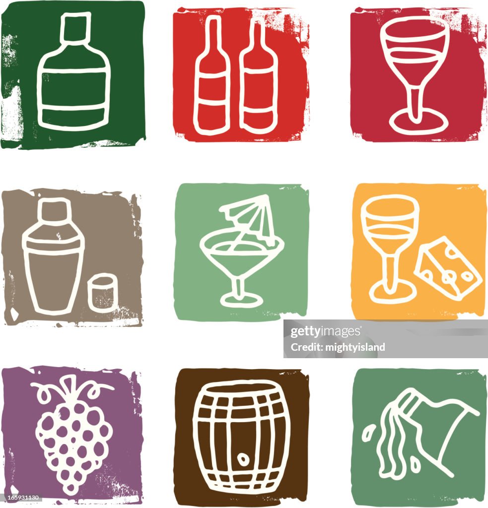 Wine and cocktail icons