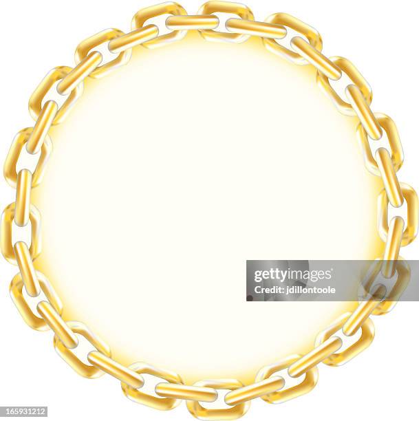 stockillustraties, clipart, cartoons en iconen met circle of gold chain - gold chain