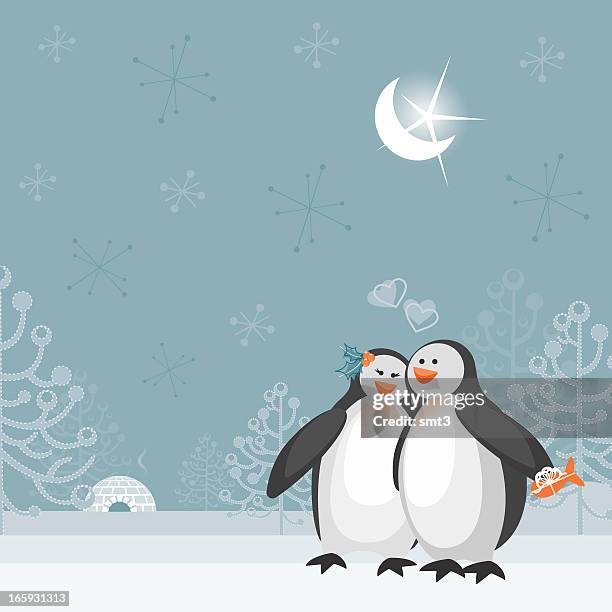 christmas penguins - christmas penguins stock illustrations