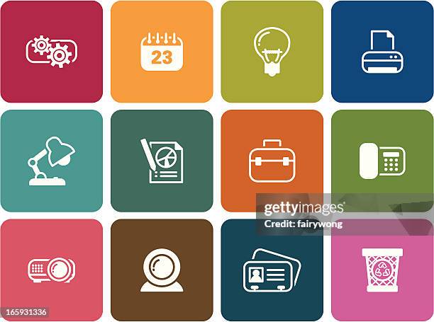 office icons - camera lights background stock illustrations