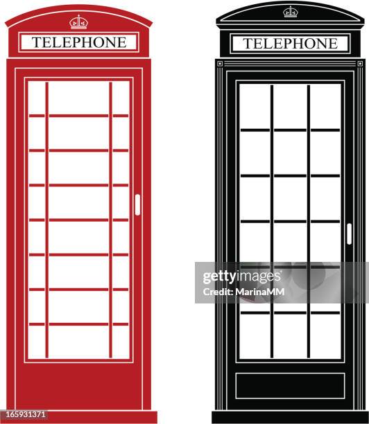 red telephone box - telephone booth stock illustrations