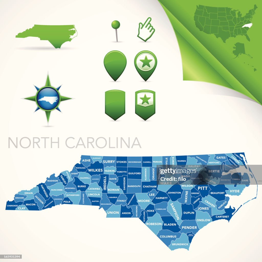 North Carolina County Map