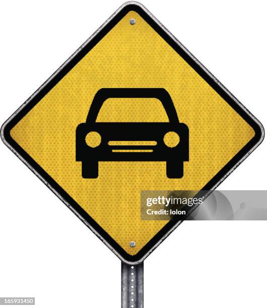 traffic ahead road sign - aluminum rod stock illustrations