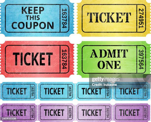 ticket stub and raffle tickets royalty free vector graphic - ticket stock illustrations