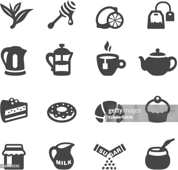 mobico icons-tee - teetasse stock-grafiken, -clipart, -cartoons und -symbole