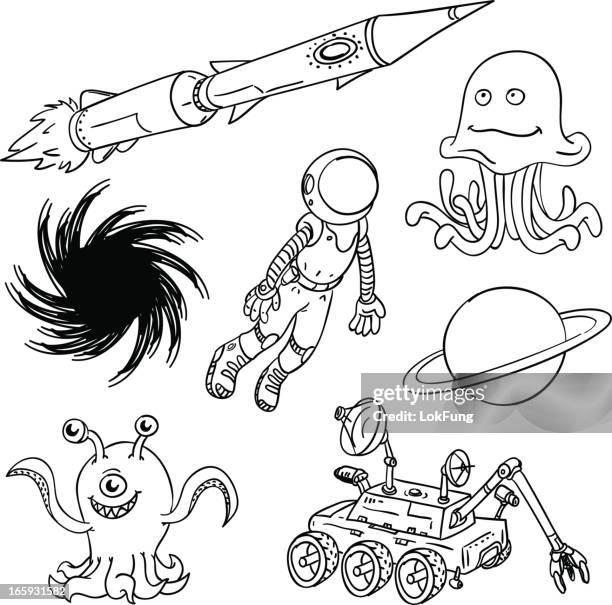 outerspace and aliens collection - monster stock illustrations