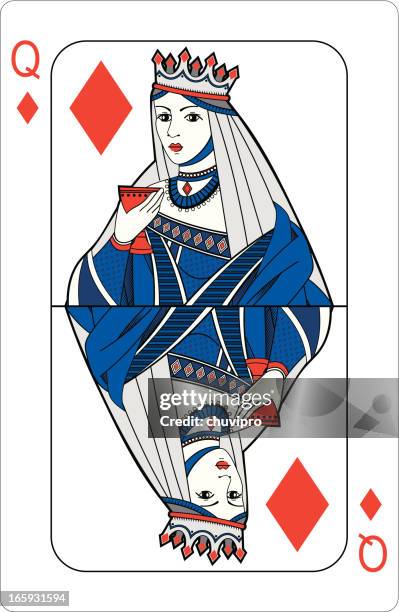 queen of diamonds. - queen of diamonds stock illustrations