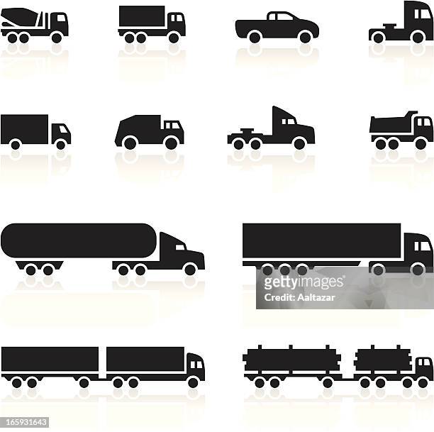 ilustrações, clipart, desenhos animados e ícones de preto dos símbolos-trucks - van de mudança