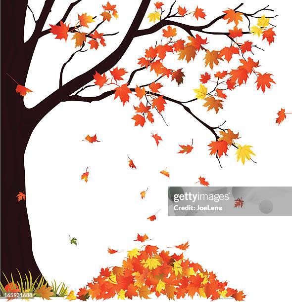 秋の木と山の葉 - 積み上げる点のイラ�スト素材／クリップアート素材／マンガ素材／アイコン素材