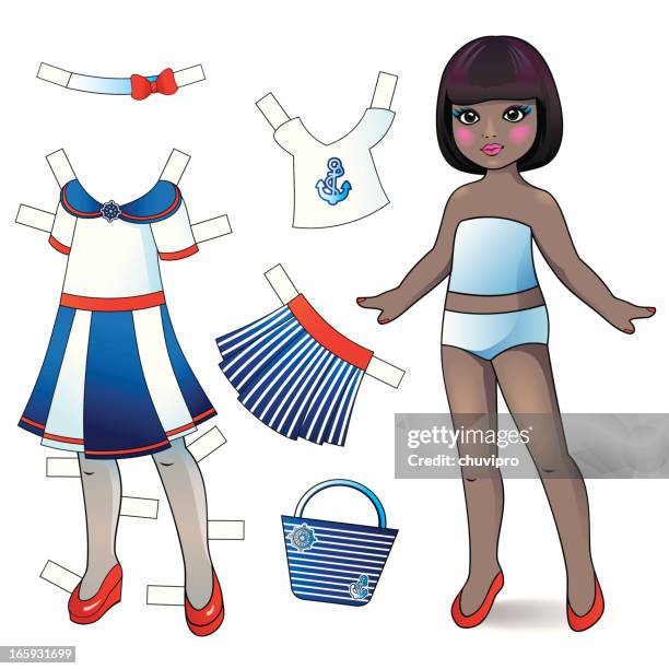 paper doll. - paper doll clothes stock illustrations