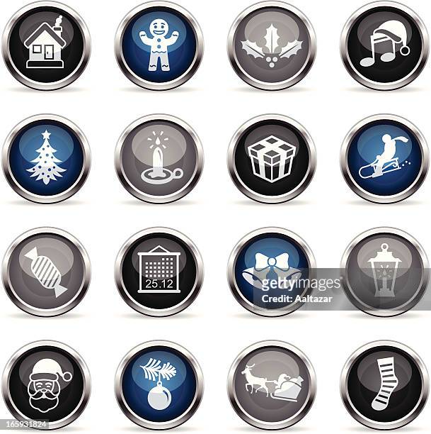 supergloss icons - christmas - gingerbread house cartoon stock illustrations