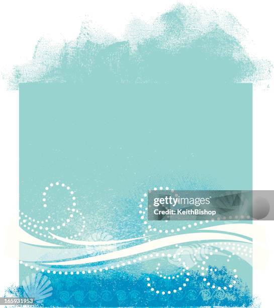 beach background with sea shells - animal shell stock illustrations