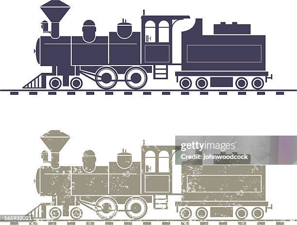 旧スチーム loco - 蒸気機関車点のイラスト素材／クリップアート素材／マンガ素材／アイコン素材