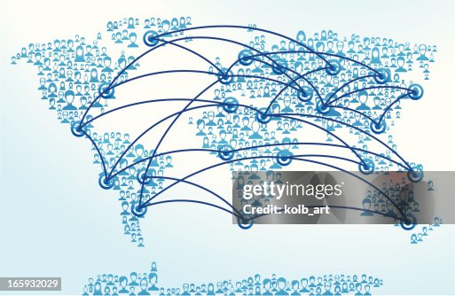 Computer Users Map World Map Of Network Users High-Res Vector Graphic - Getty Images