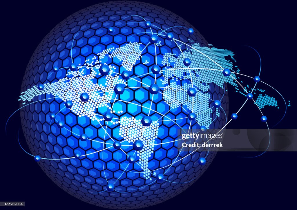 World Map Cellular Communication High-Res Vector Graphic - Getty Images