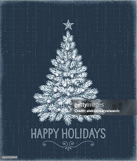stockillustraties, clipart, cartoons en iconen met christmas tree drawing - kerstboom