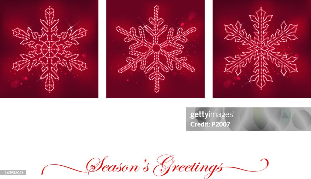 Red Snowflake Vector Snowflakes Set In Red High-Res Vector Graphic - Getty Images