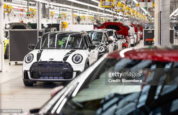 Mini Cooper S cars on the production line at BMW AG's Mini final assembly plant in Cowley near Oxford, UK, on Monday, Sept. 11, 2023. BMW will invest...