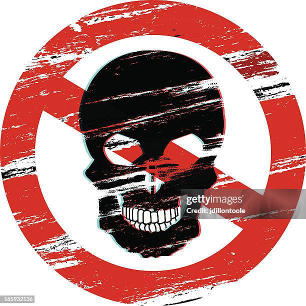 no skull warning symbol - nuclear fallout stock illustrations