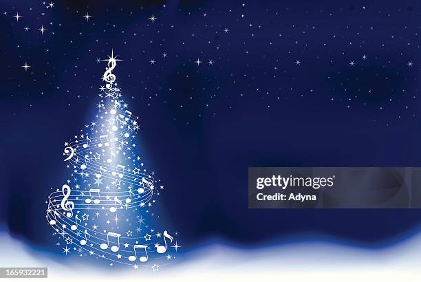 abstract christmas tree - music background stock illustrations