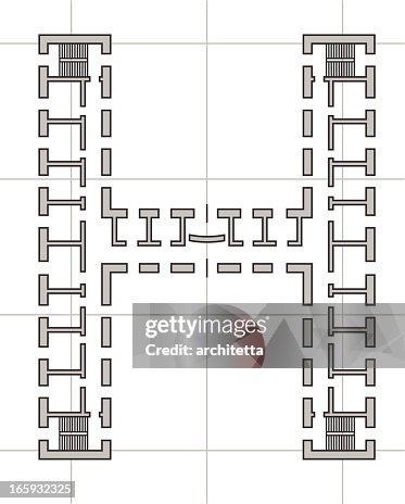 H Pattern Building Architectural Plan Of Letter H High-Res Vector Graphic - Getty Images