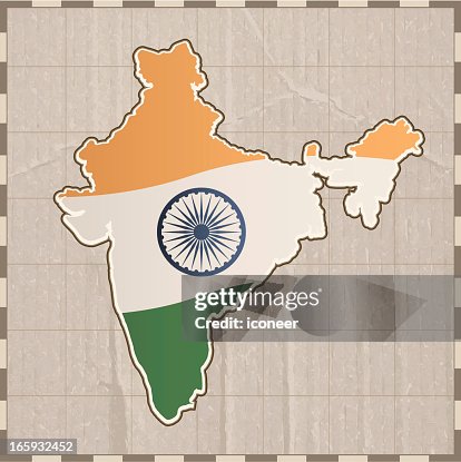India retro map India retro map