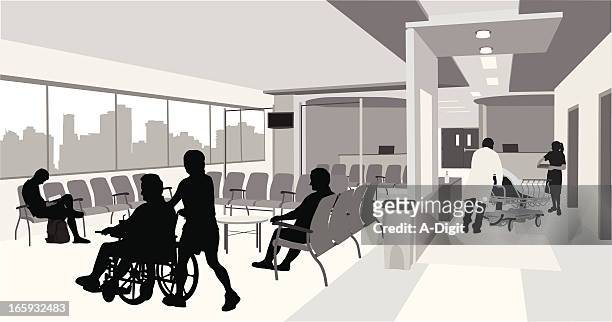 emergency staff vector silhouette - hospital orderly stock illustrations