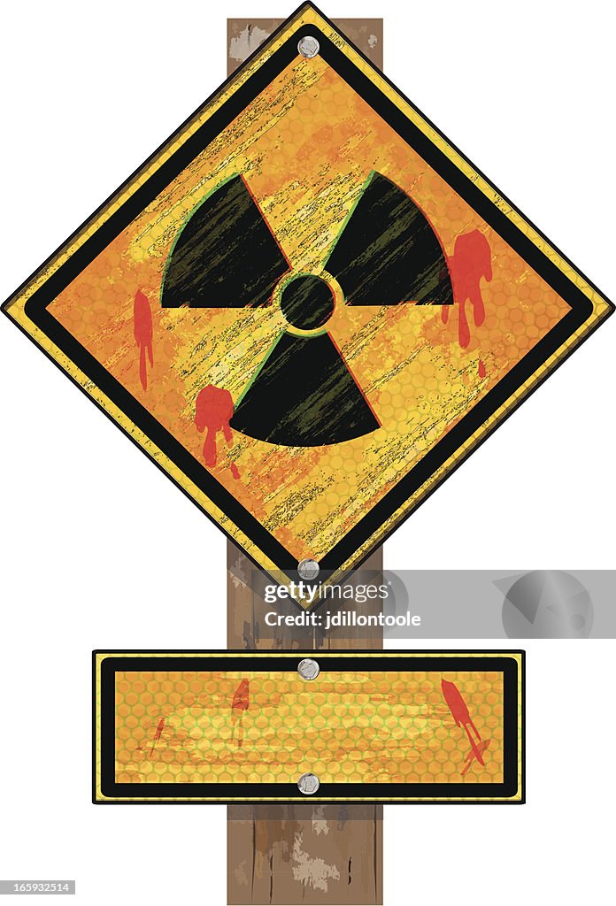 Radiotactive Sign Post Radioactive Sign Wood Post Grunge High-Res Vector Graphic - Getty Images