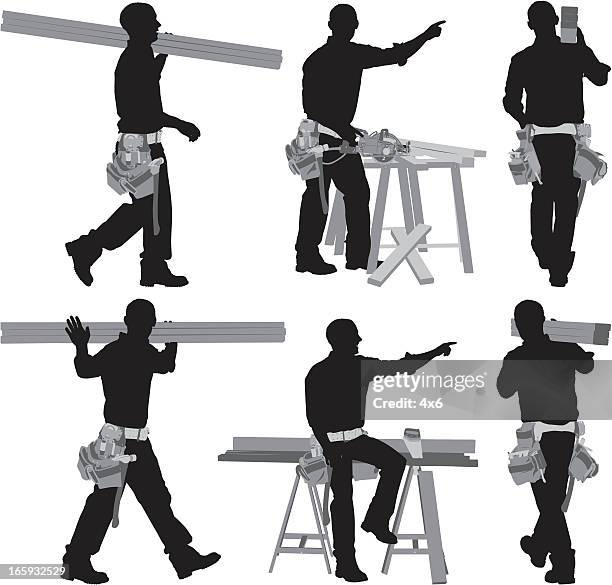 illustrations, cliparts, dessins animés et icônes de plusieurs images de charpentier - porte en bois