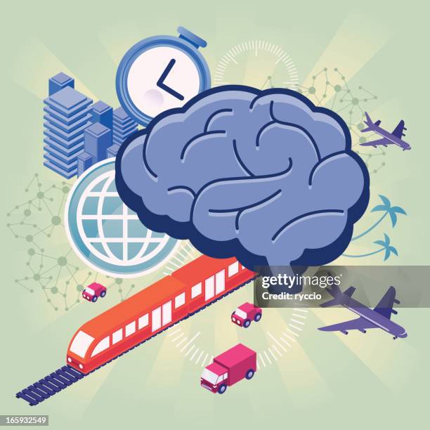 smart transport - brain pathway stock illustrations