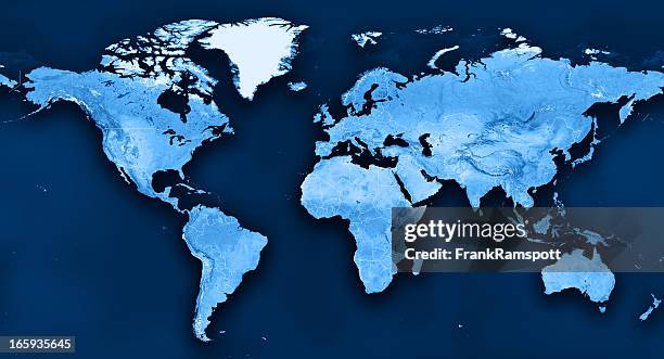topographic mundo mapa político divisiones - mundial fotografías e imágenes de stock