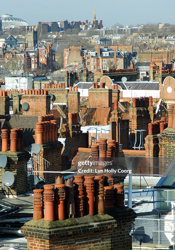 Rooftops and chimneys of London