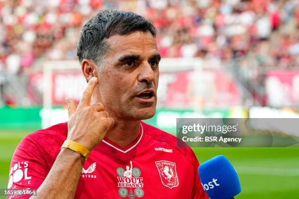 Kenneth Perez of FC Twente 2010 & 2011 during interview during the Farewell match of Wout Brama between FC Twente 2010 & 2011 and Wouts All Stars at...