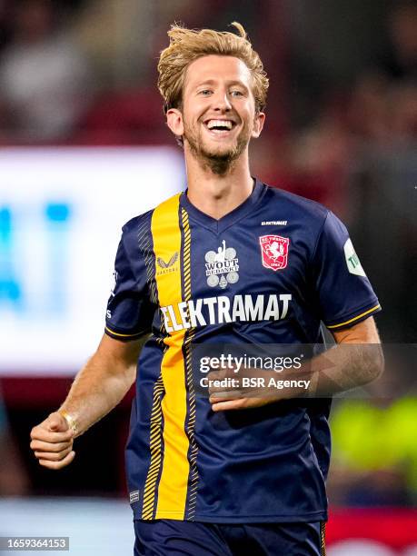 Michel Vlap of Wouts All Stars smiling during the Farewell match of Wout Brama between FC Twente 2010 & 2011 and Wouts All Stars at De Grolsch Veste...