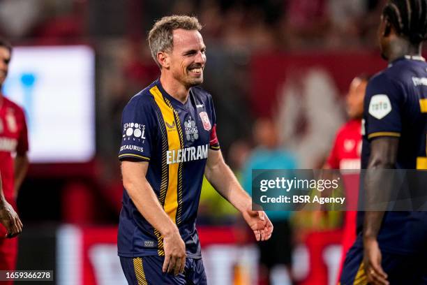 Wout Brama of Wouts All Stars laughing during the Farewell match of Wout Brama between FC Twente 2010 & 2011 and Wouts All Stars at De Grolsch Veste...