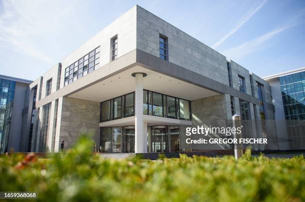 Outside view of the main building at the site of the International Tribual for the Law of the Seas on September 11, 2023 in Hamburg, northern...