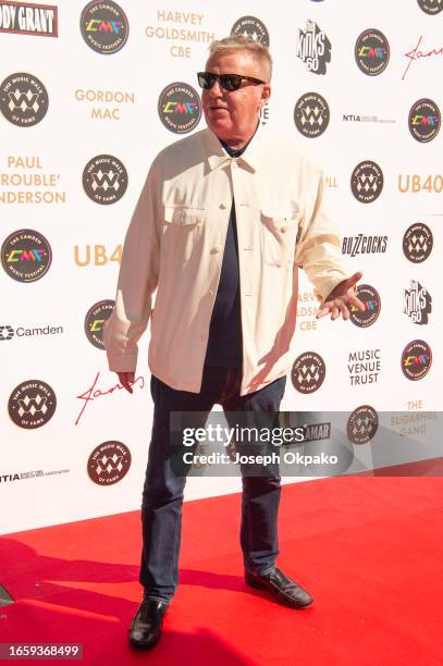Graham McPherson aka Suggs of Madness attends the unveiling of The Music Walk Of Fame 2023 at Camden on September 04, 2023 in London, England.
