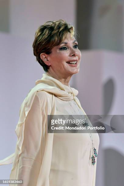 French actress Edwige Fenech at the 80 Venice International Film Festival 2023. Red carpet Filming Italy Best Movie Award. Venice September 3rd, 2023