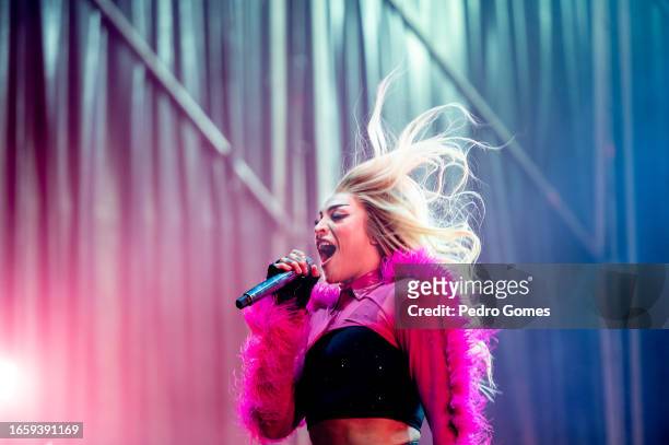 Pabllo Vittar performs on the San Miguel stage during day 3 of MEO Kalorama Music Festival 2023 at Parque da Bela Vista on September 02, 2023 in...
