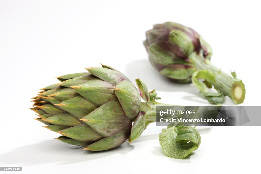 Two artichokes