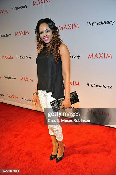 Actress Demetria Mckinney attends the Maxim Blackberry Madness Event on April 6, 2013 in Atlanta, Georgia.