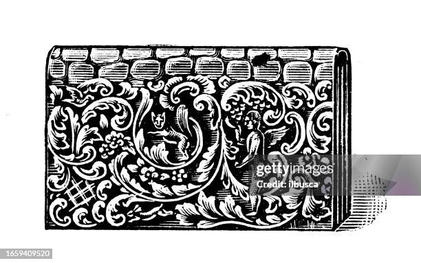 antique image from british magazine: wallet purse - leather journal stock illustrations