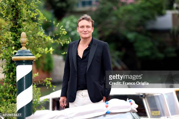 Oliver Masucci is seen arriving at the 80th Venice International Film Festival 2023 on September 04, 2023 in Venice, Italy.