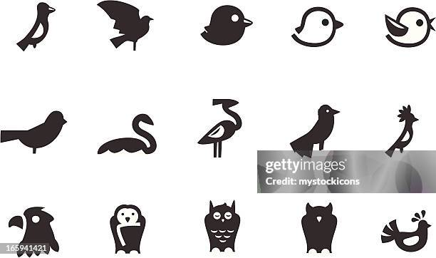 vogel-icons - duck bird stock-grafiken, -clipart, -cartoons und -symbole