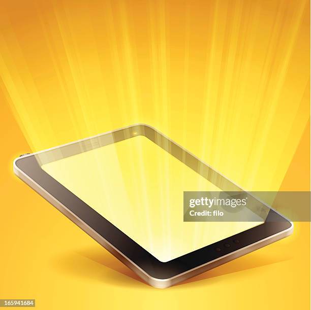 glühend tablet - winkeldisplay stock-grafiken, -clipart, -cartoons und -symbole