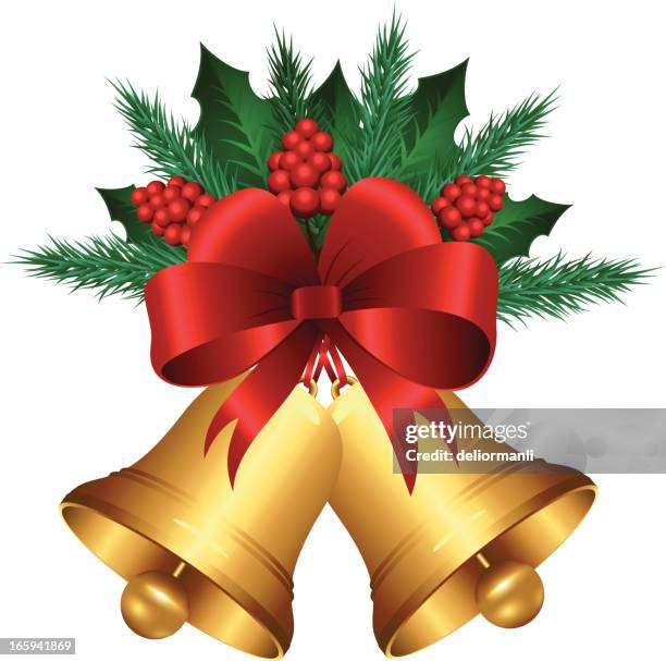 christmas decoration - christmas bells stock illustrations