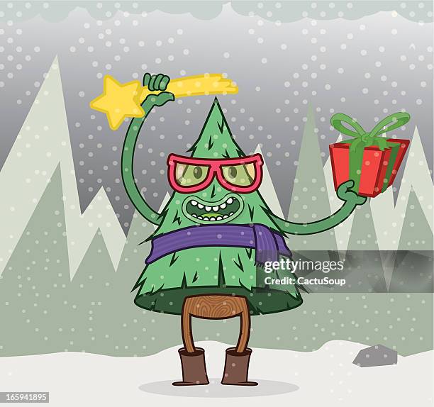christmas tree - portrait blurred background stock illustrations