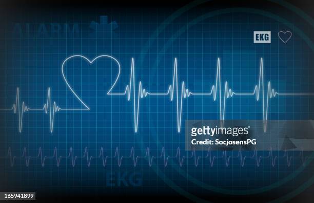 blue life line-cardiogram - taking pulse stock-grafiken, -clipart, -cartoons und -symbole